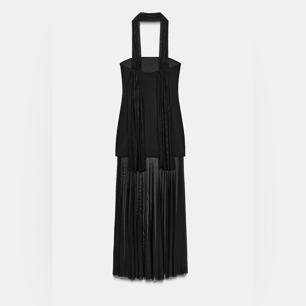 Zara COMBINED DRESS WITH TRANSPARENCIES medium REF. 2180/238 black - Picture 8 of 11